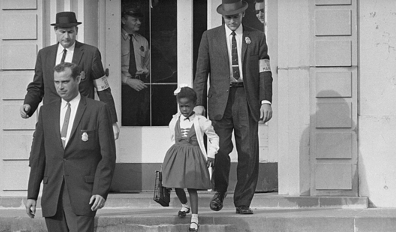 Ruby Bridges phtographed going to school