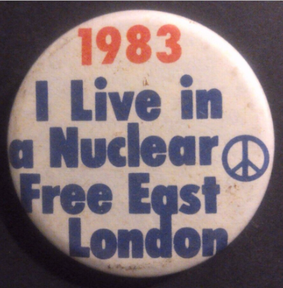 Rusted 1982 CND Badge