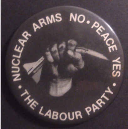 Rusted 1982 CND Badge