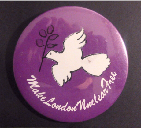 Rusted 1982 CND Badge
