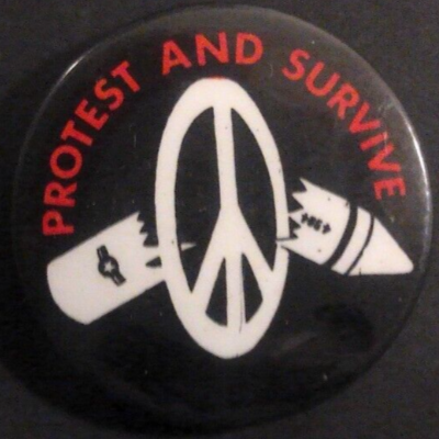 Rusted 1982 CND Badge