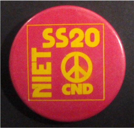 Rusted 1982 CND Badge