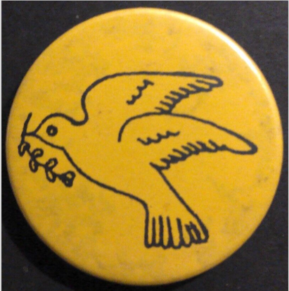 Rusted 1982 CND Badge