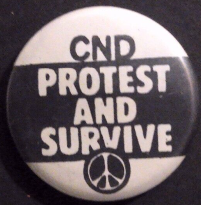 Rusted 1982 CND Badge