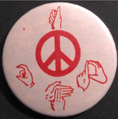 Rusted 1982 CND Badge