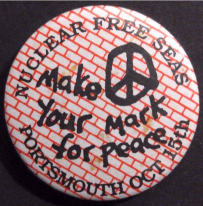 Rusted 1982 CND Badge