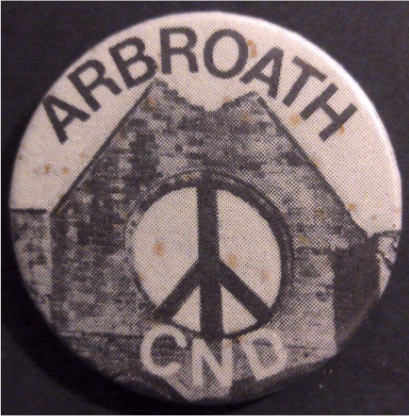 Rusted 1982 CND Badge