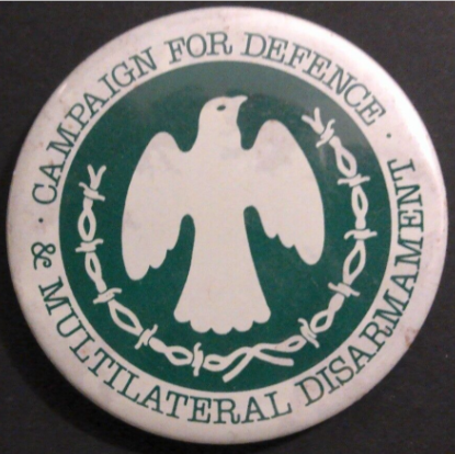 Rusted 1982 CND Badge