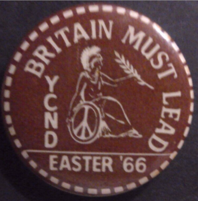 Rusted 1982 CND Badge