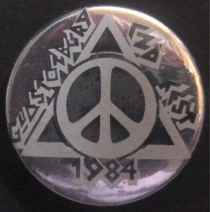 Rusted 1982 CND Badge