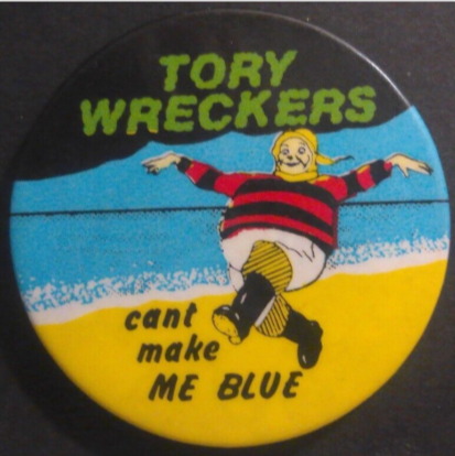 Rusted 1982 CND Badge