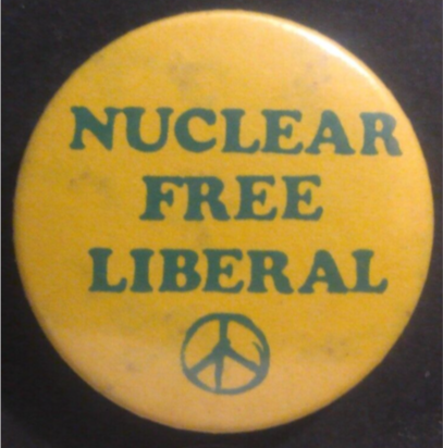 Rusted 1982 CND Badge