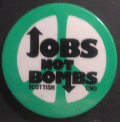 Rusted 1982 CND Badge