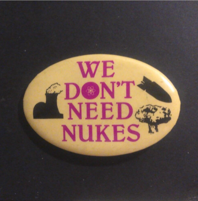 Rusted 1982 CND Badge