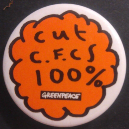 Rusted 1982 CND Badge