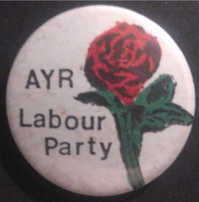 Rusted 1982 CND Badge