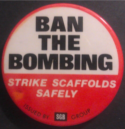 Rusted 1982 CND Badge
