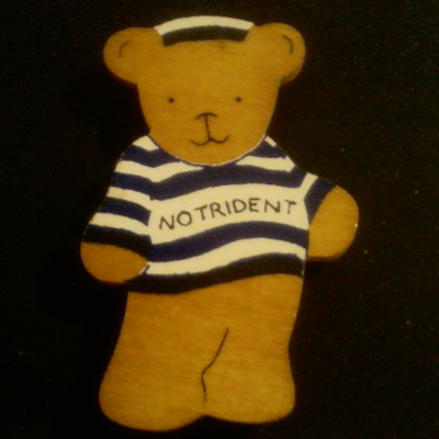 Rusted 1982 CND Badge