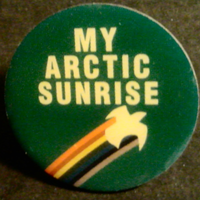 Rusted 1982 CND Badge