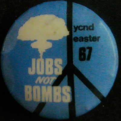 Rusted 1982 CND Badge