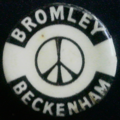 Rusted 1982 CND Badge