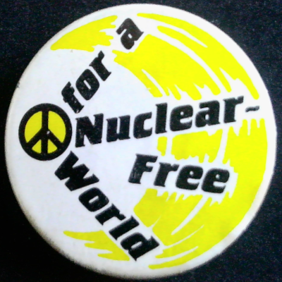 Rusted 1982 CND Badge