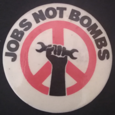 Rusted 1982 CND Badge