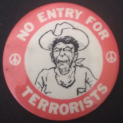 Rusted 1982 CND Badge