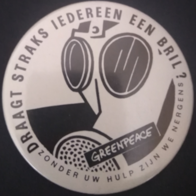 Rusted 1982 CND Badge