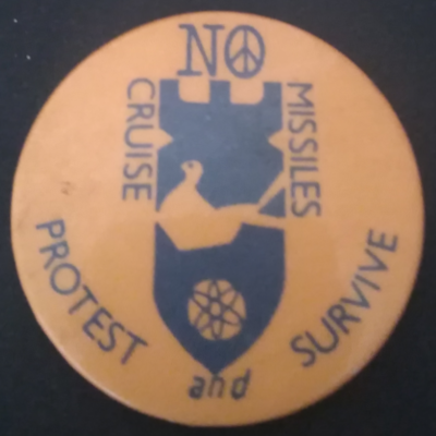 Rusted 1982 CND Badge