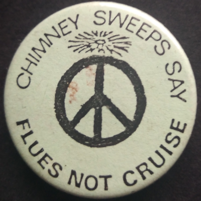 Rusted 1982 CND Badge