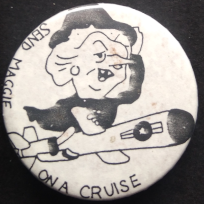 Rusted 1982 CND Badge