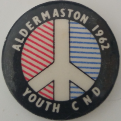 Rusted 1982 CND Badge