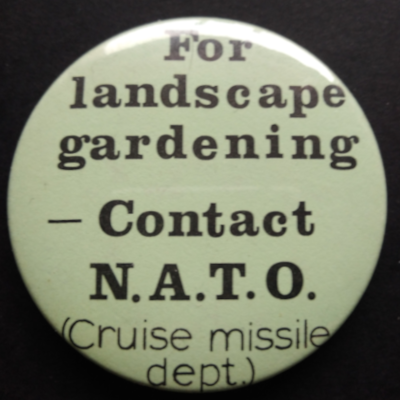 Rusted 1982 CND Badge