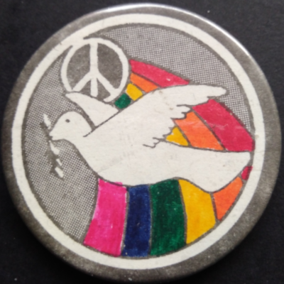 Rusted 1982 CND Badge