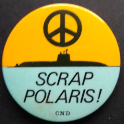 Rusted 1982 CND Badge