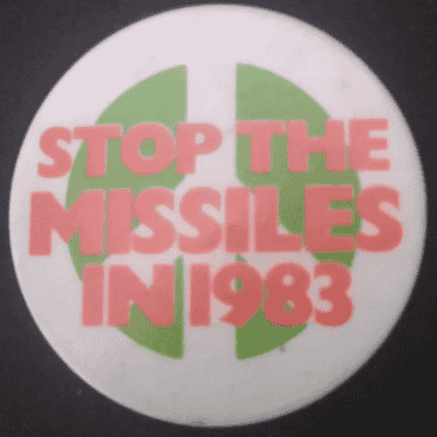 Rusted 1982 CND Badge