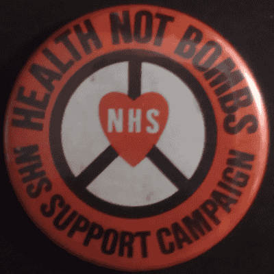 Rusted 1982 CND Badge