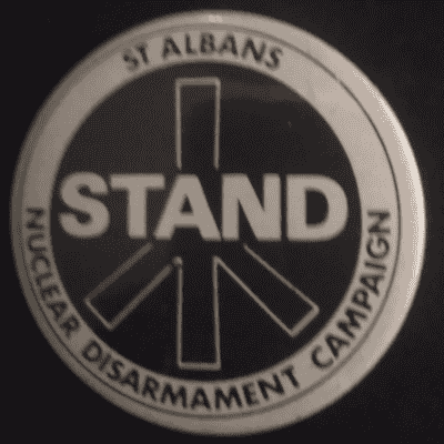 Rusted 1982 CND Badge