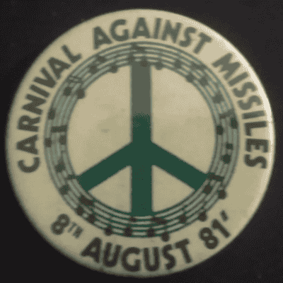 Rusted 1982 CND Badge
