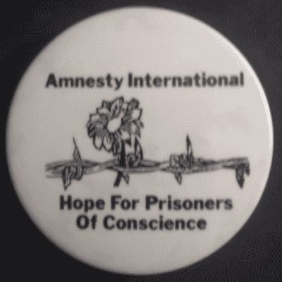 Rusted 1982 CND Badge
