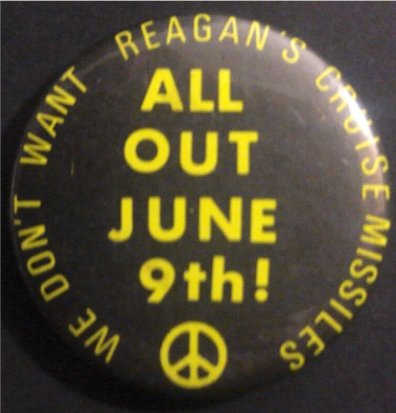 Rusted 1982 CND Badge