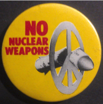 Rusted 1982 CND Badge