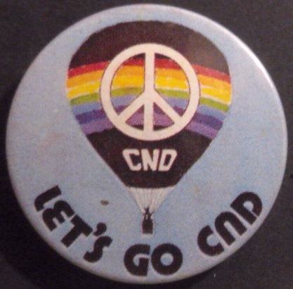 Rusted 1982 CND Badge