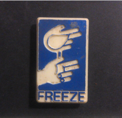 Rusted 1982 CND Badge