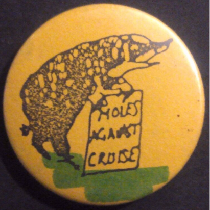 Rusted 1982 CND Badge