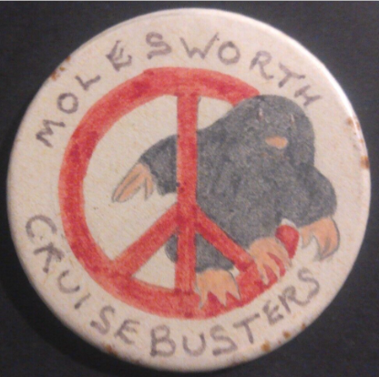 Rusted 1982 CND Badge