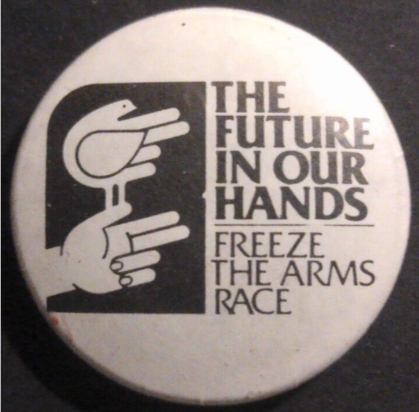 Rusted 1982 CND Badge