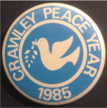 Rusted 1982 CND Badge