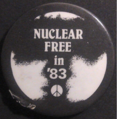 Rusted 1982 CND Badge